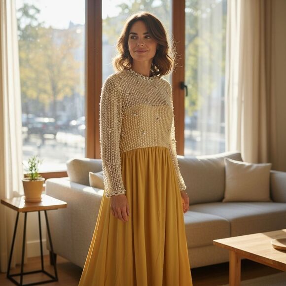 Victoria Royal Ltd Dresses & Skirts - Vintage Victoria Royal LTD Yellow Silk & Organza Gown | 1950s-1960s